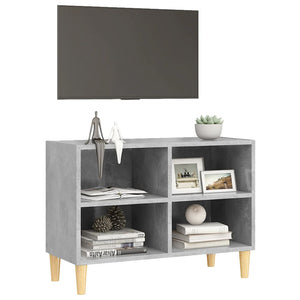 Betongrauer TV-Schrank mit Holzbeinen