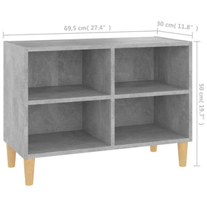 Betongrauer TV-Schrank mit Holzbeinen