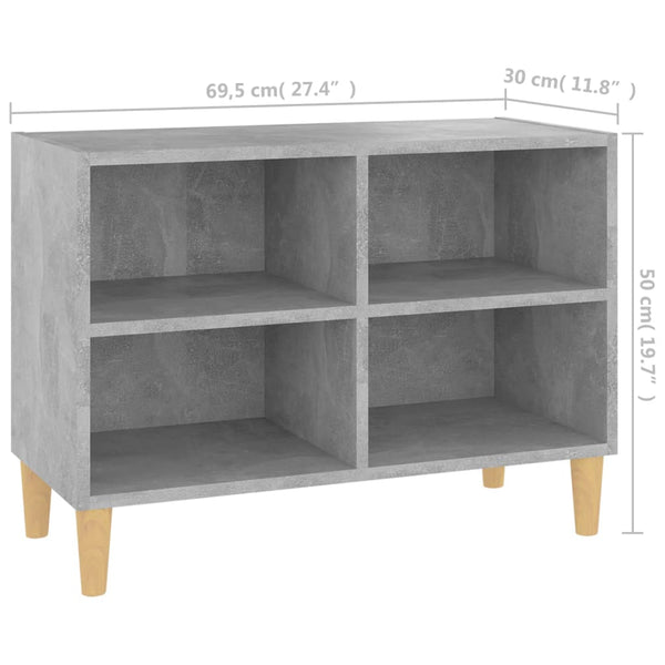Betongrauer TV-Schrank mit Holzbeinen
