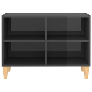 Hochglanz TV-Schrank Grau mit Holzbeinen