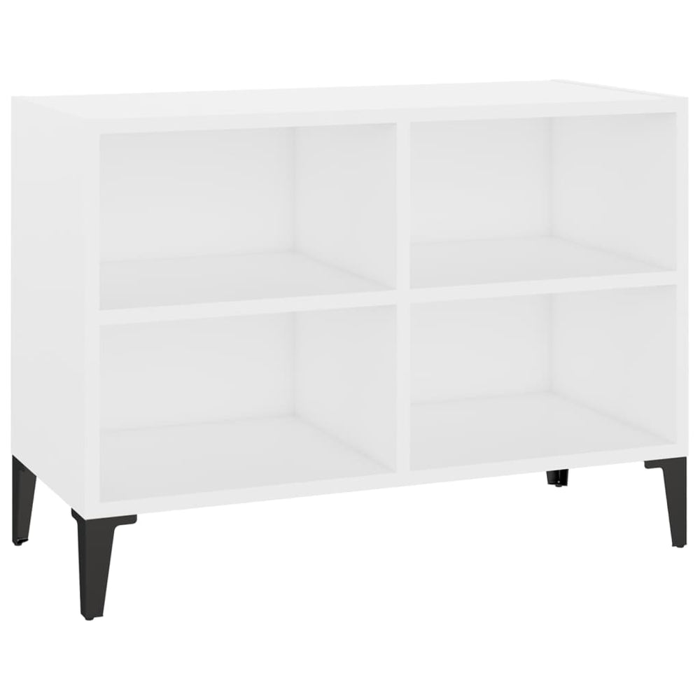 vidaXL Meuble TV avec pieds en métal Blanc 69,5x30x50 cm