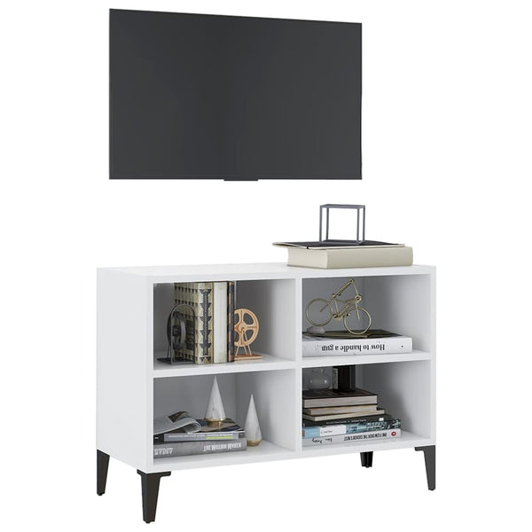 Weißer TV-Schrank mit Metallbeinen