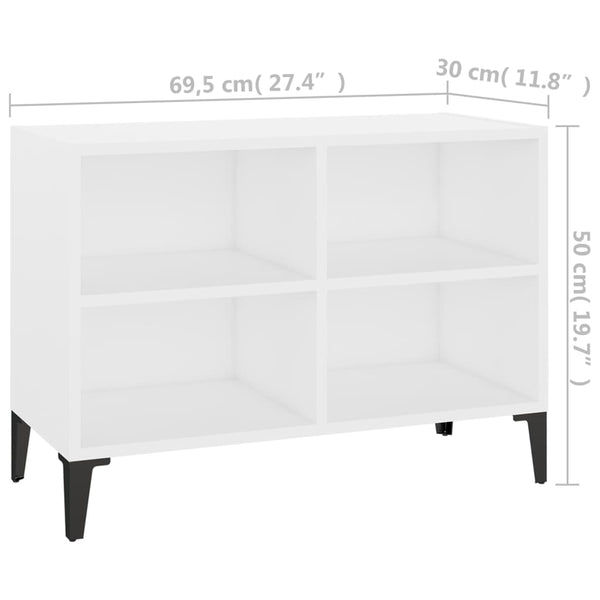 Weißer TV-Schrank mit Metallbeinen