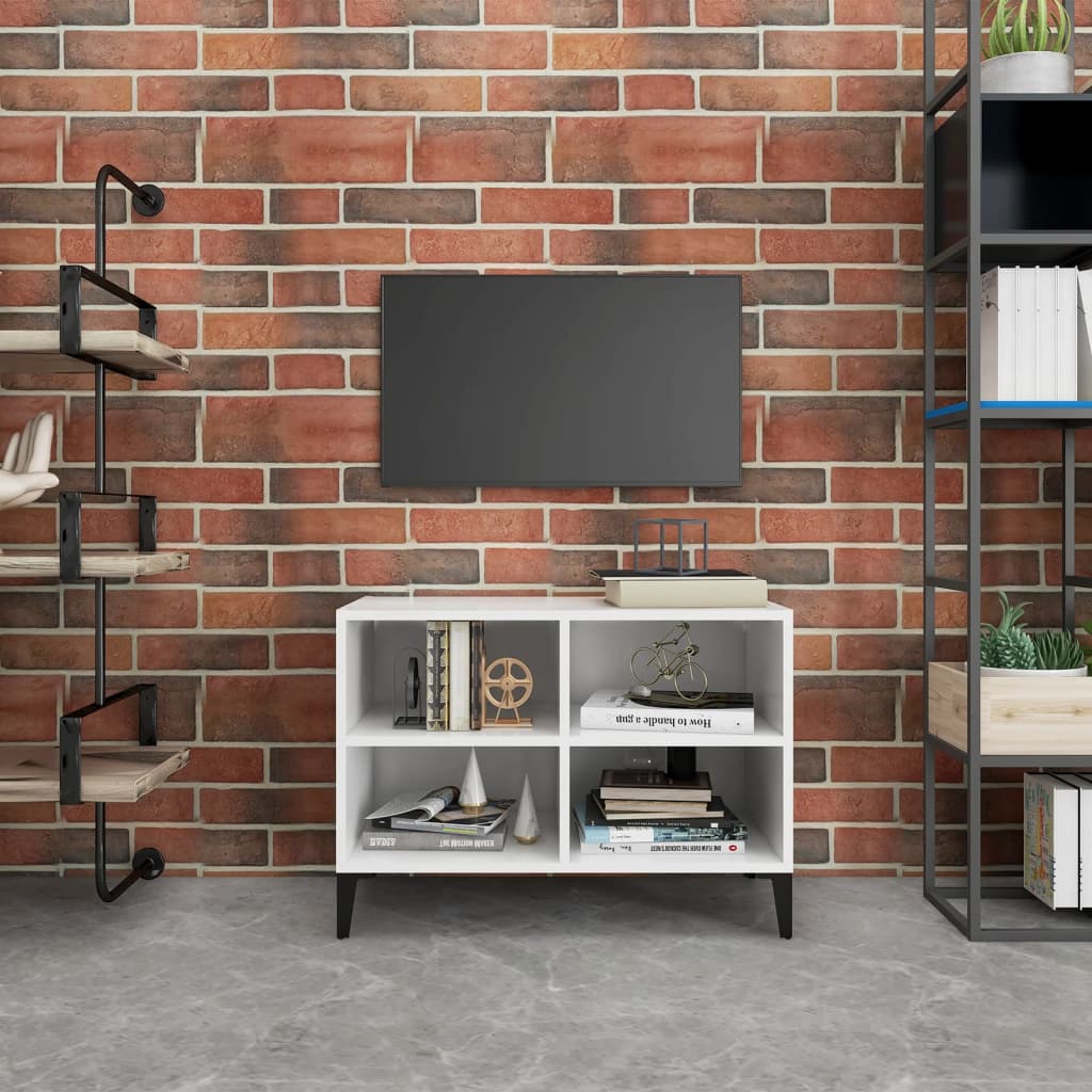 Weißer TV-Schrank mit Metallbeinen