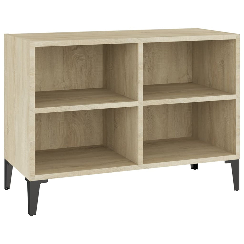 vidaXL Meuble TV avec pieds en métal Chêne sonoma 69,5x30x50 cm