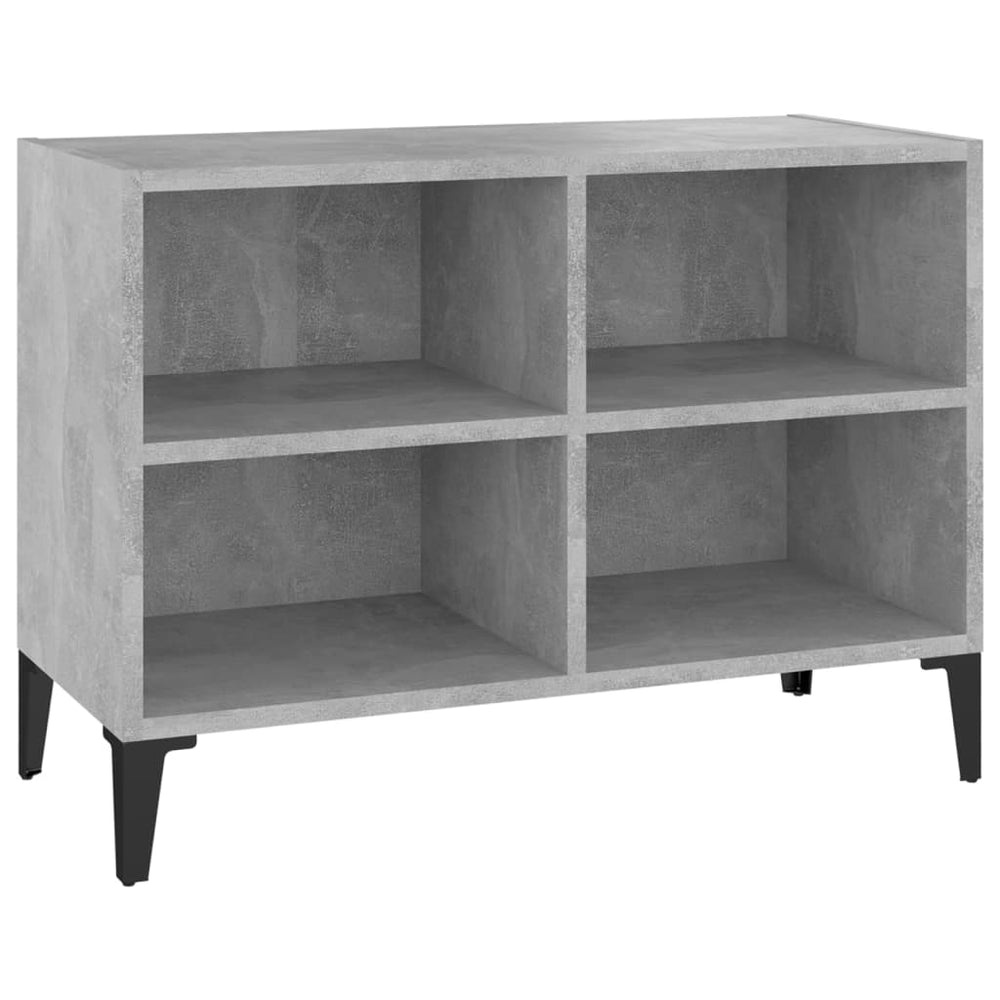 Meuble TV vidaXL avec pieds en métal gris béton 69,5x30x50 cm