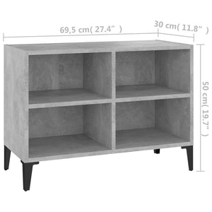 Betongrauer TV-Schrank mit Metallbeinen