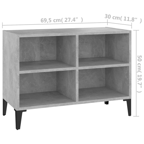 Betongrauer TV-Schrank mit Metallbeinen