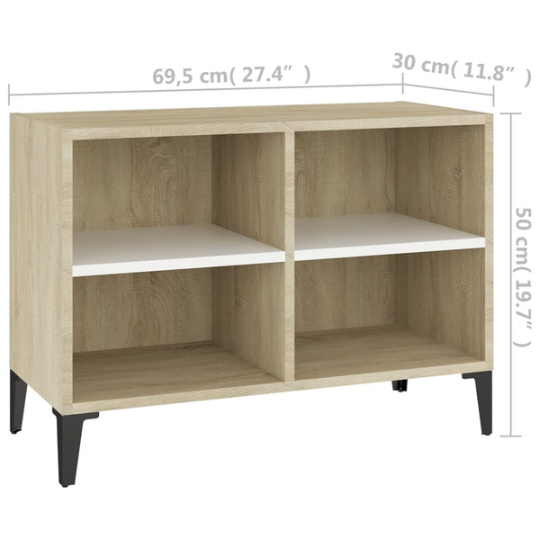 TV-Schrank Weiß Sonoma-Eiche 69,5 cm