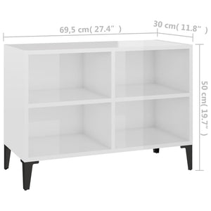 Hochglanz TV-Schrank Weiß mit Metallbeinen