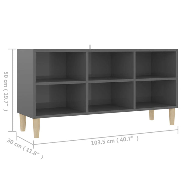 Hochglanz TV-Schrank Grau 103,5 cm
