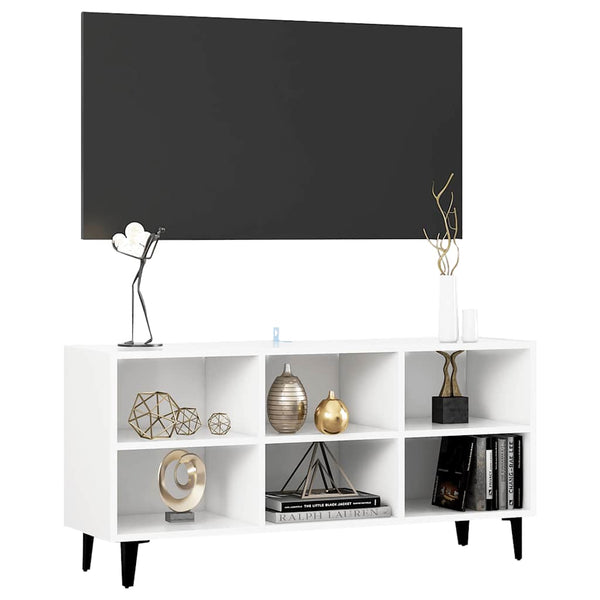 Weißer TV-Schrank mit Metallbeinen