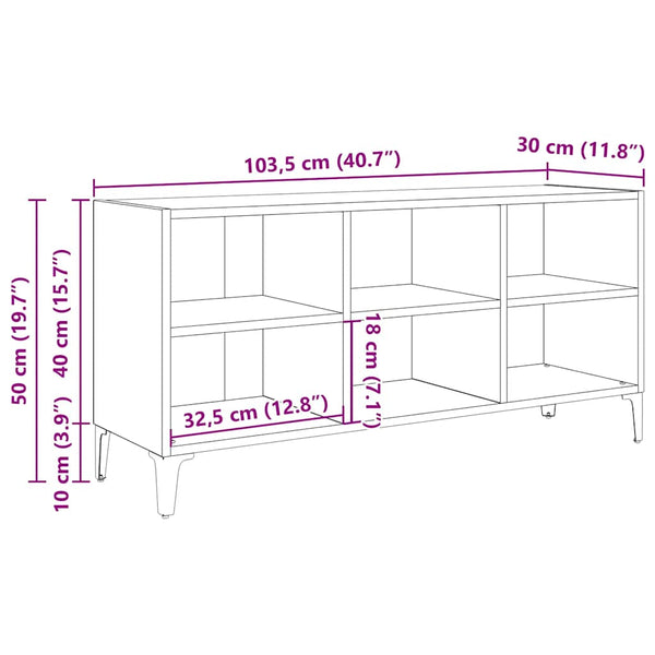 Weißer TV-Schrank mit Metallbeinen