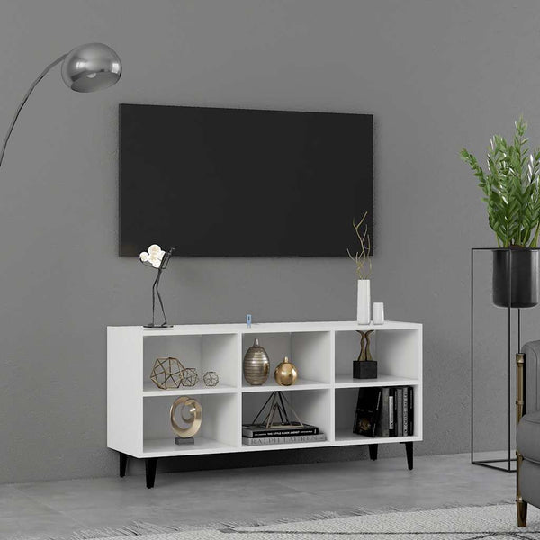 Weißer TV-Schrank mit Metallbeinen
