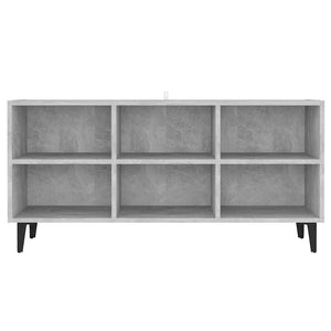 Betongrauer TV-Schrank mit Metallbeinen