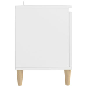 Weißer TV-Schrank mit Massivholzbeinen