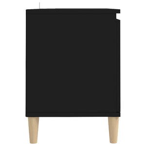 Schwarzer TV-Schrank mit Holzbeinen