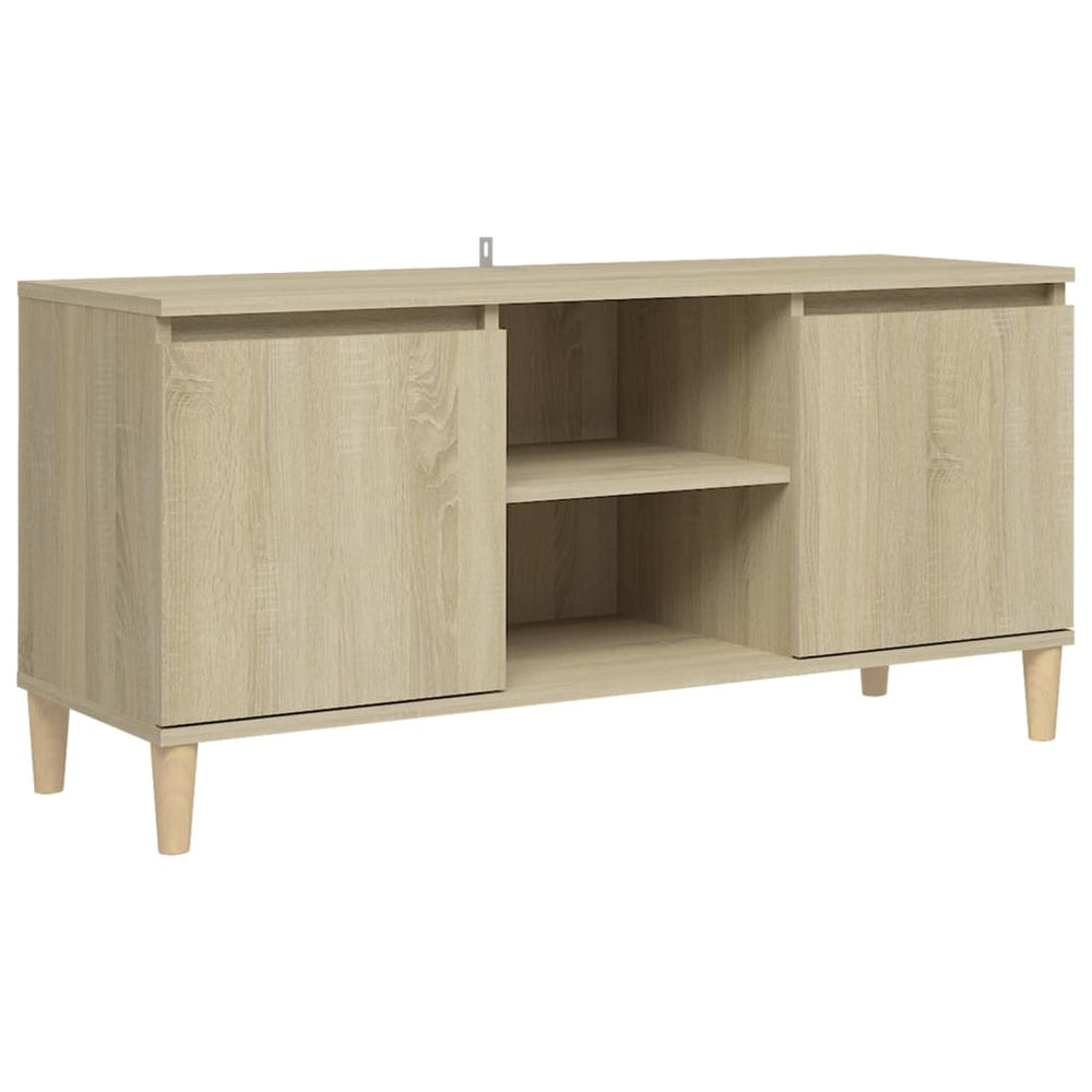 Meuble TV vidaXL avec pieds en bois massif chêne Sonoma 103,5x35x50 cm