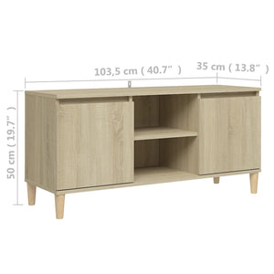 TV-Schrank Sonoma Eiche mit Holzbeinen