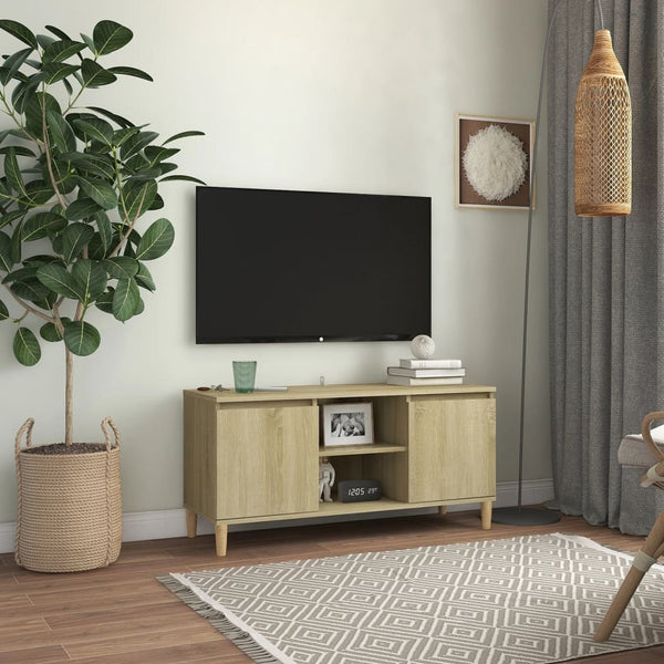 TV-Schrank Sonoma Eiche mit Holzbeinen