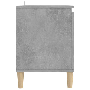 Betongrauer TV-Schrank mit Holzbeinen, 103,5 cm