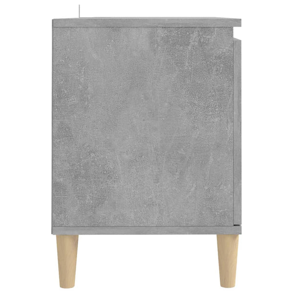 Betongrauer TV-Schrank mit Holzbeinen, 103,5 cm