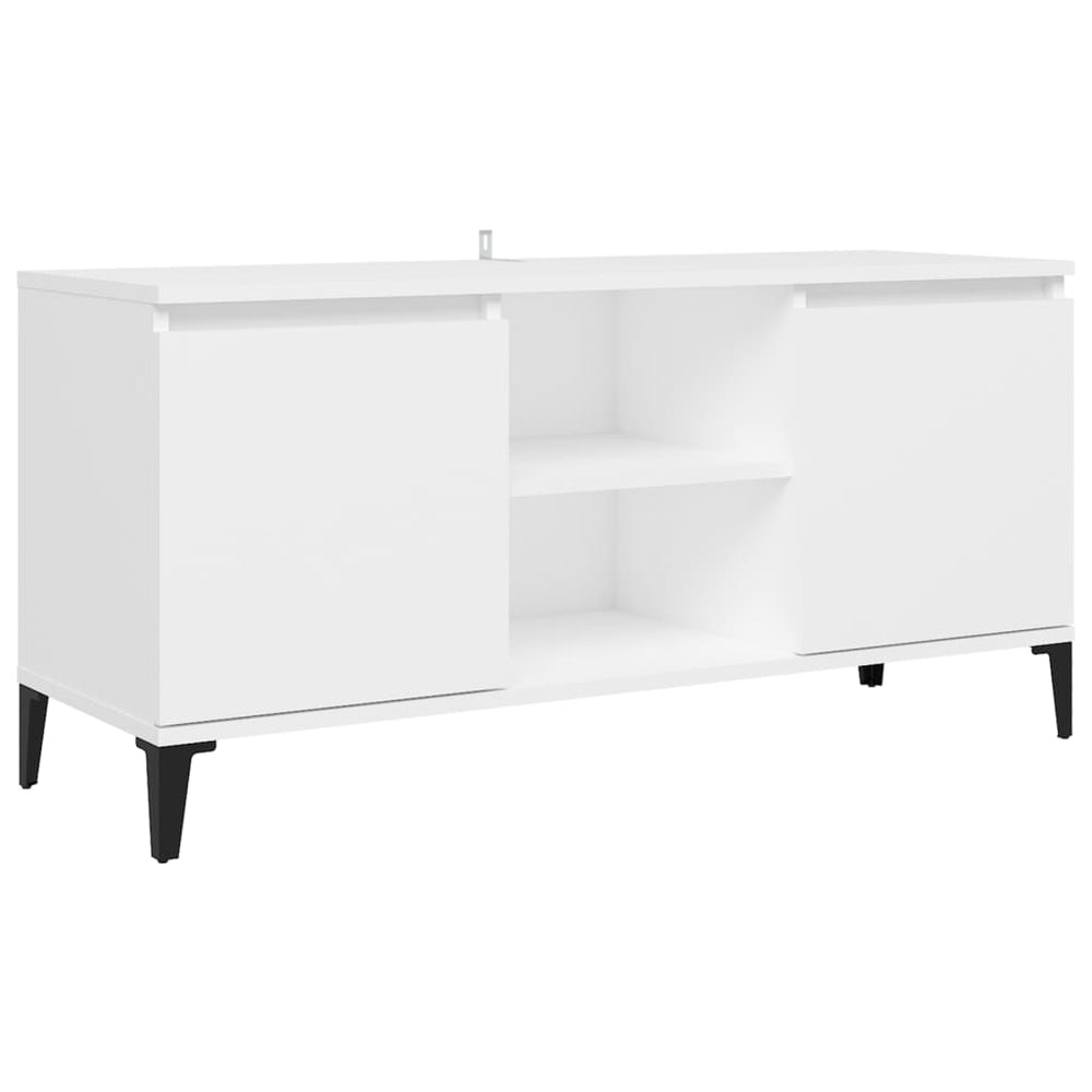 Meuble TV vidaXL avec pieds en métal Blanc 103,5x35x50 cm