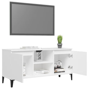 Weißer TV-Schrank mit Metallbeinen