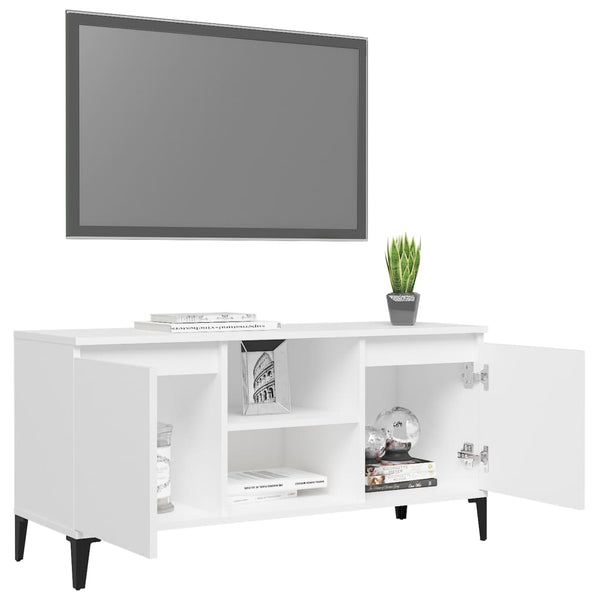 Weißer TV-Schrank mit Metallbeinen