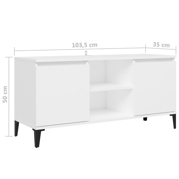 Weißer TV-Schrank mit Metallbeinen