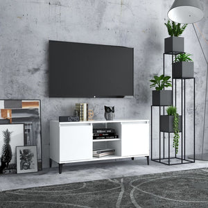 Weißer TV-Schrank mit Metallbeinen