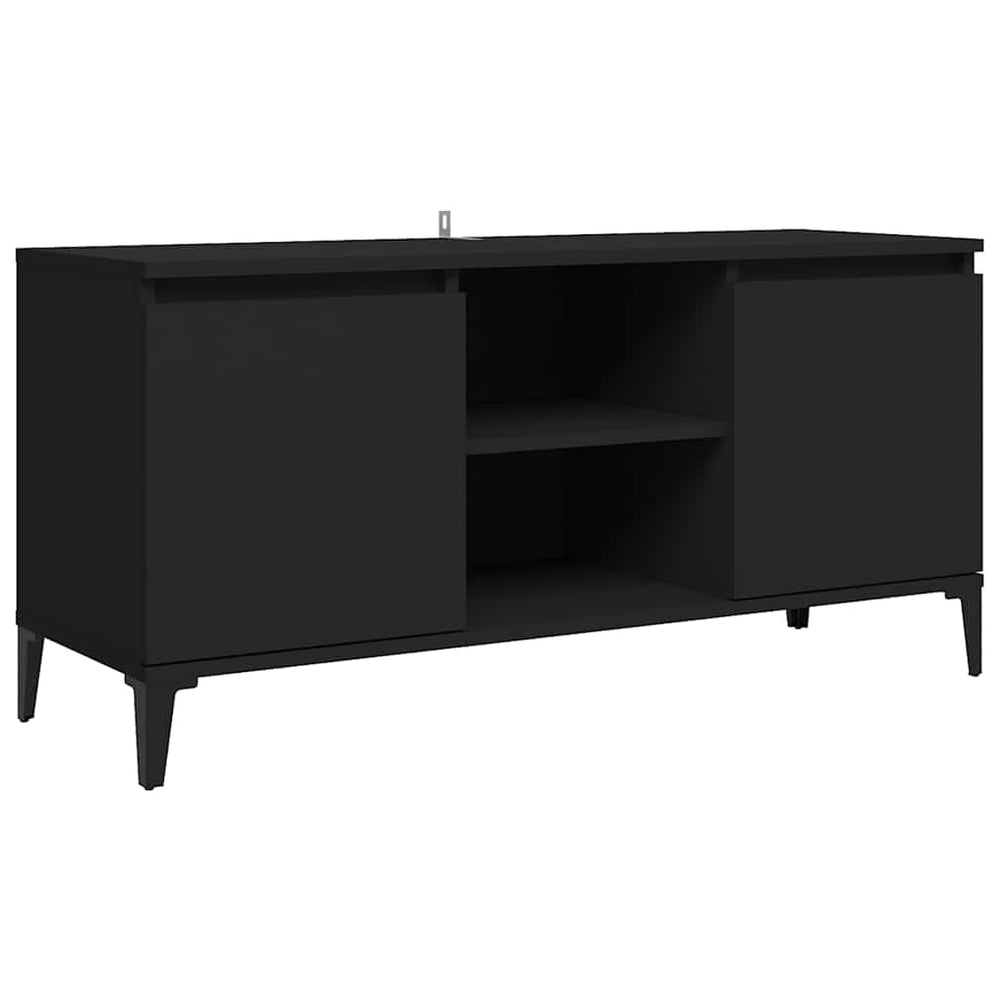 vidaXL Meuble TV avec pieds en métal Noir 103,5x35x50 cm