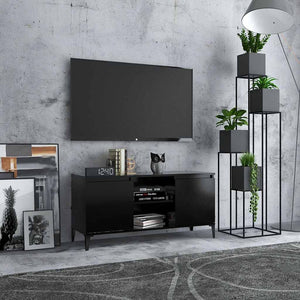 Schwarzer TV-Schrank mit Metallbeinen