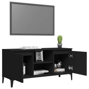 Schwarzer TV-Schrank mit Metallbeinen