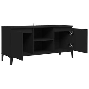 Schwarzer TV-Schrank mit Metallbeinen