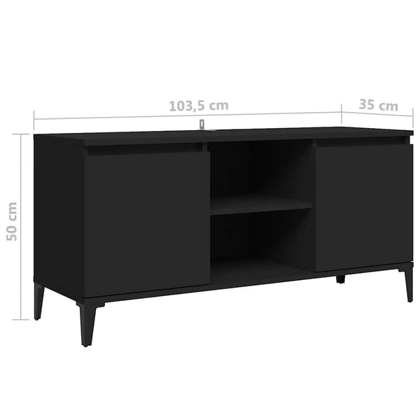 Schwarzer TV-Schrank mit Metallbeinen