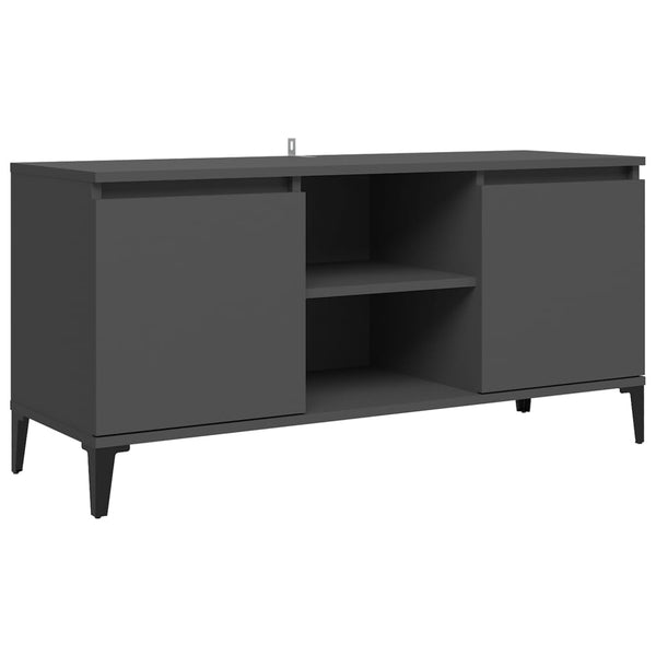 Grauer TV-Schrank mit Metallbeinen
