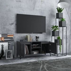 Grauer TV-Schrank mit Metallbeinen