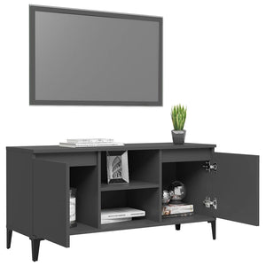 Grauer TV-Schrank mit Metallbeinen