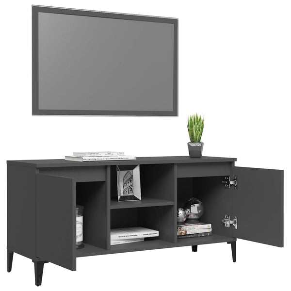 Grauer TV-Schrank mit Metallbeinen
