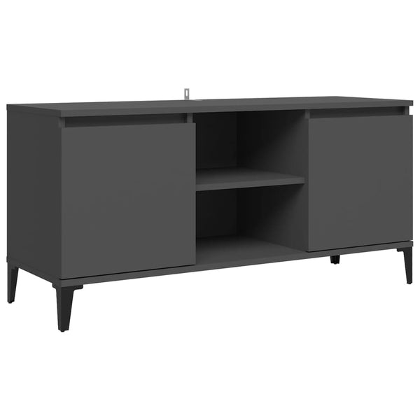 Grauer TV-Schrank mit Metallbeinen