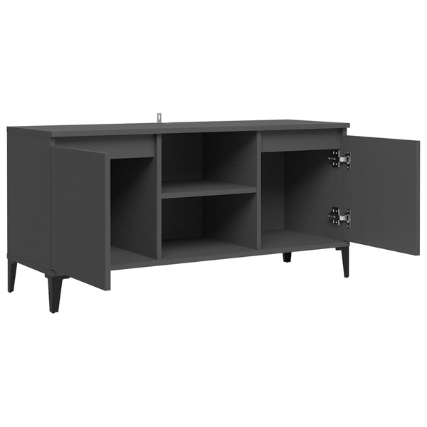 Grauer TV-Schrank mit Metallbeinen