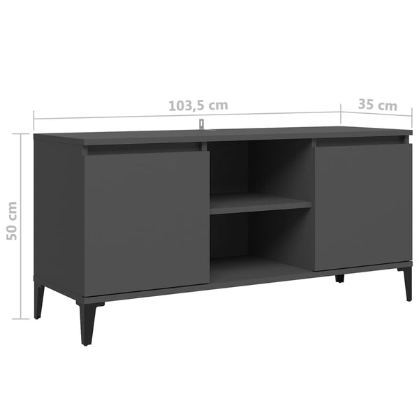 Grauer TV-Schrank mit Metallbeinen