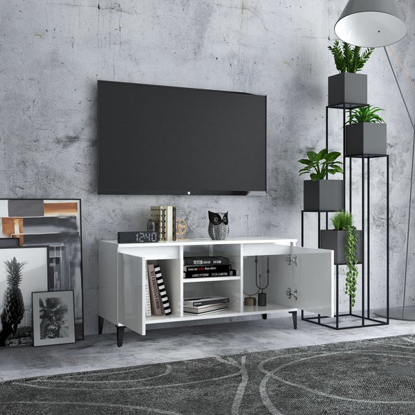 Hochglanz TV-Schrank Weiß 103,5 cm