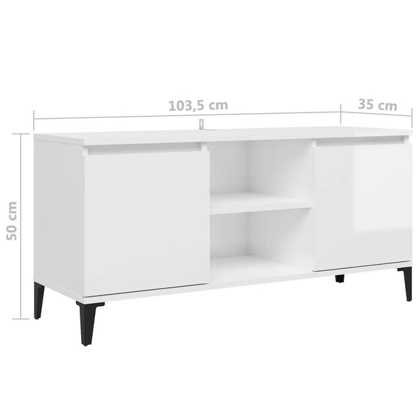 Hochglanz TV-Schrank Weiß 103,5 cm
