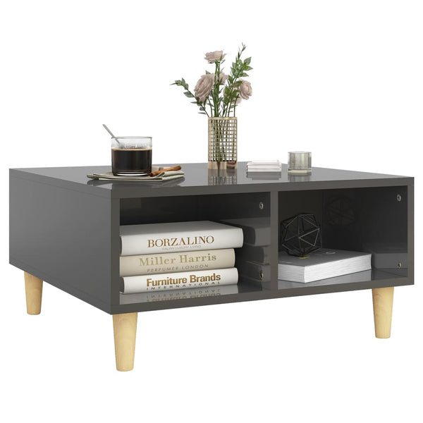 Hochglanz Couchtisch Grau 60x60 cm
