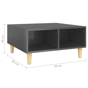 Hochglanz Couchtisch Grau 60x60 cm