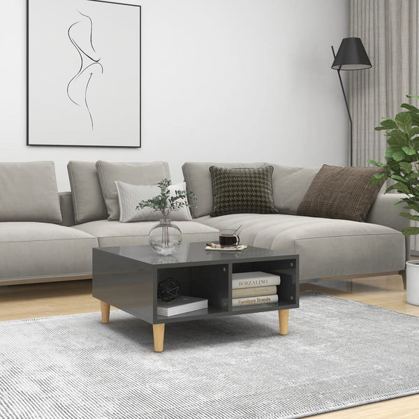 Hochglanz Couchtisch Grau 60x60 cm