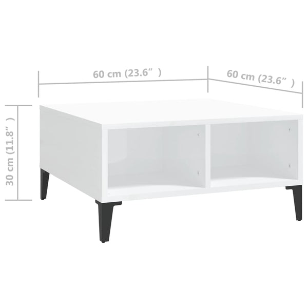 Hochglanz Couchtisch Weiß 60x60 cm