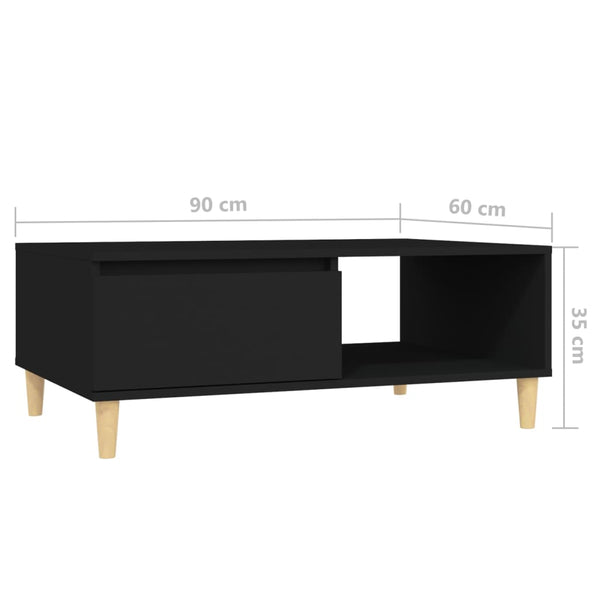 Schwarzer Couchtisch 90x60 cm